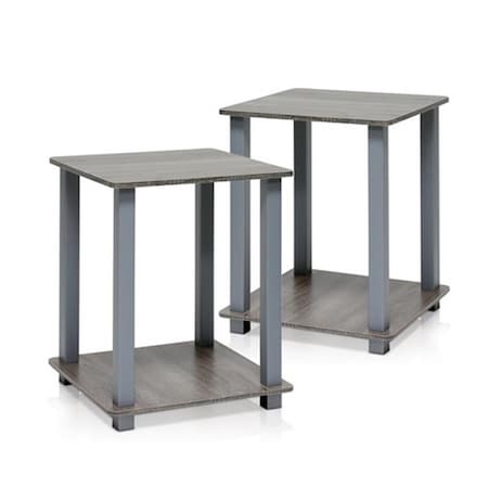 Furinno Furinno Simplistic End Table; French Oak Grey - 19.6 x 15.6 x 15.6 in. - Set of 2 12127GYW/GY